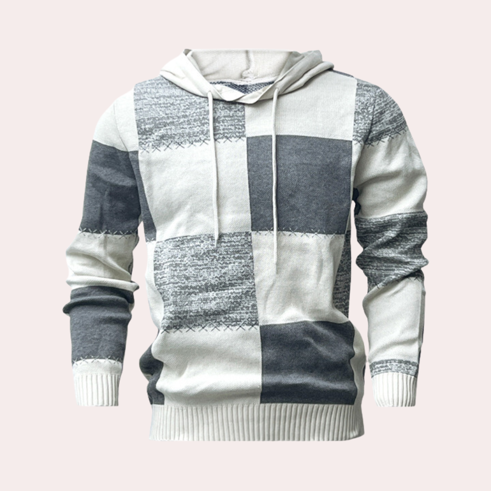 Greco - Moderner Patchwork-Kapuzenpullover für Herren