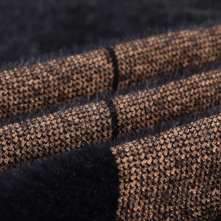 Porteur - Eleganter Schwarzer Herrenpullover mit Rautenmuster