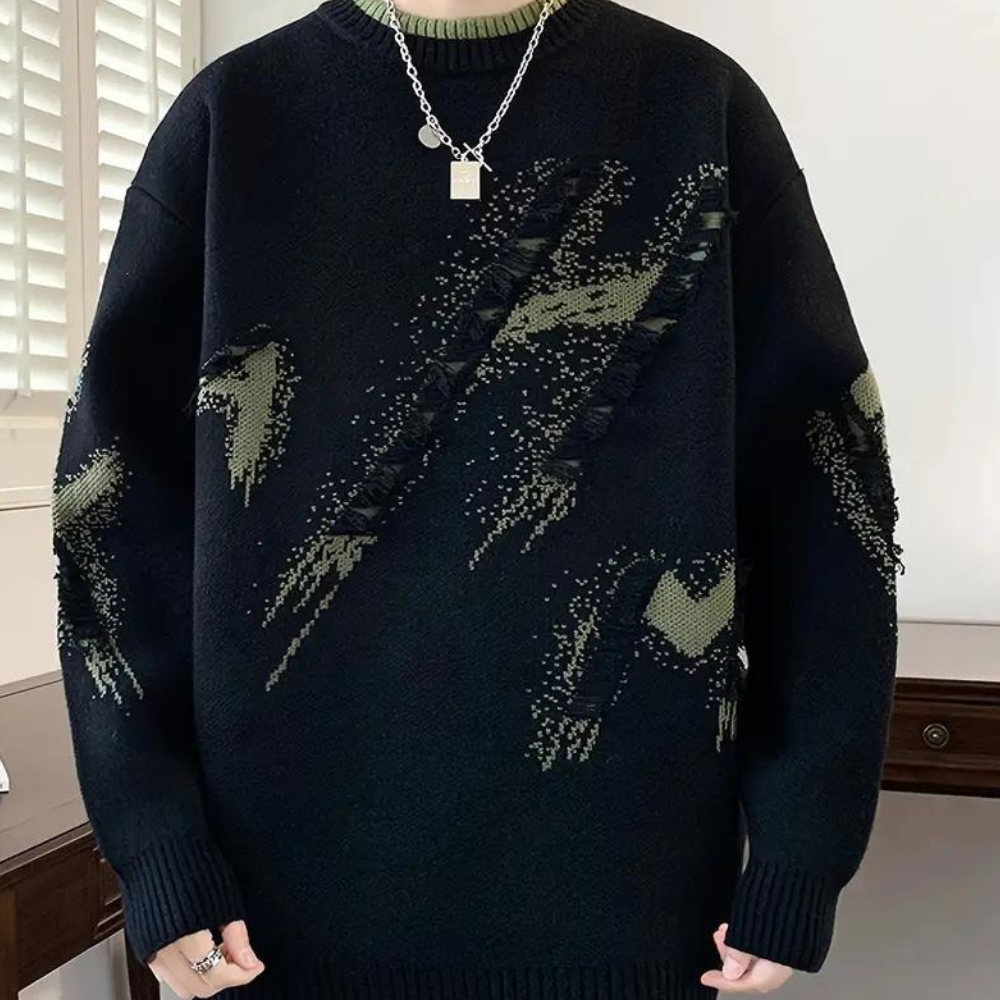 Troilus - Warmer Herrenpullover Im Ripped Style