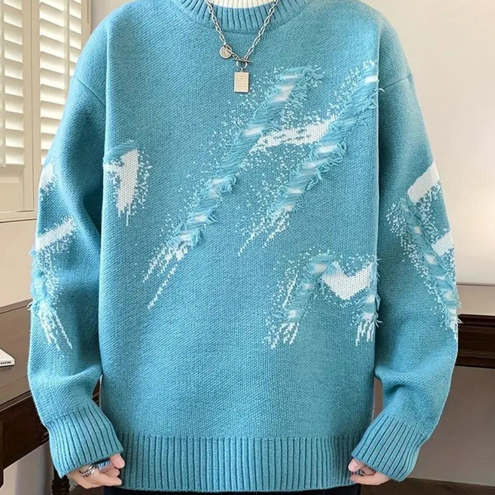 Troilus - Warmer Herrenpullover Im Ripped Style
