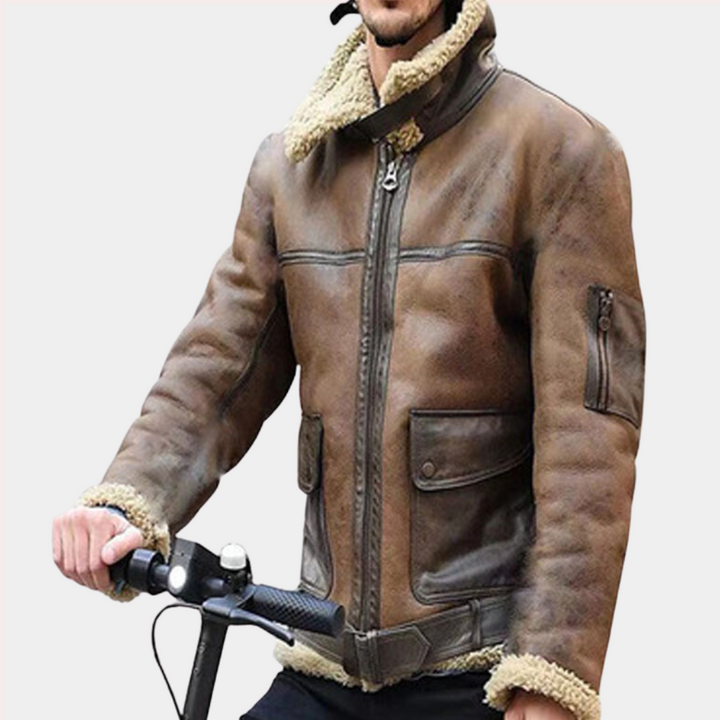 Erno - Bikerjacke Im Vintage-Stil für Herren