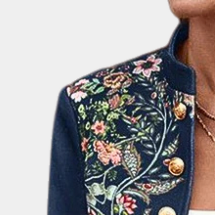 Iona - Damenblazer mit Auffälligen Blumendetails