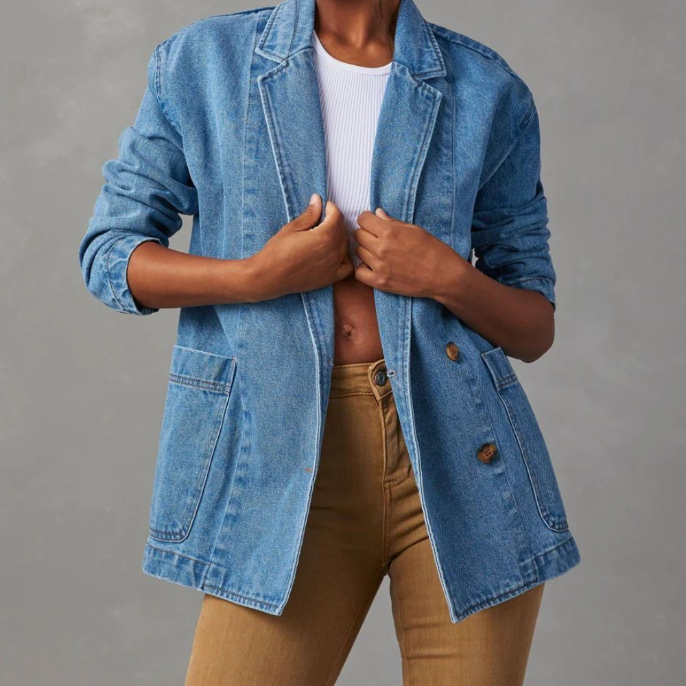 Nessa - Lässige Damen-Jeansjacke mit Taschen
