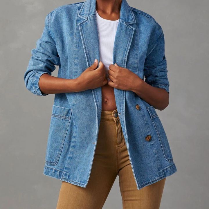 Nessa - Lässige Damen-Jeansjacke mit Taschen