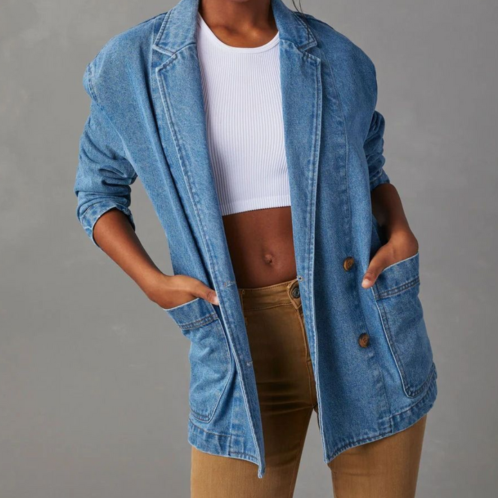 Nessa - Lässige Damen-Jeansjacke mit Taschen