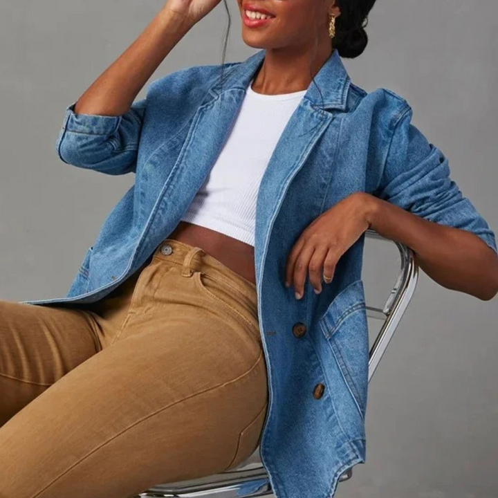 Nessa - Lässige Damen-Jeansjacke mit Taschen
