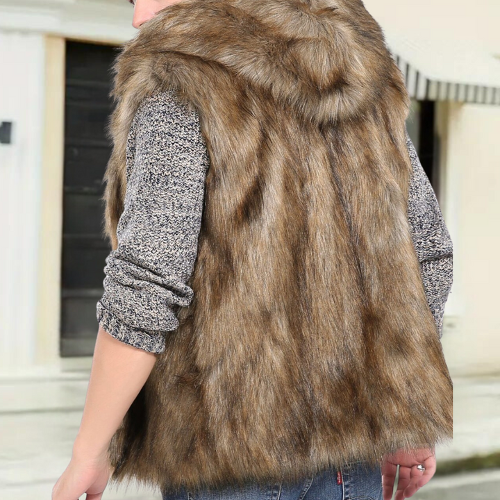 Gellert - Stylische Herren Pelzweste mit Kapuze Und Taschen