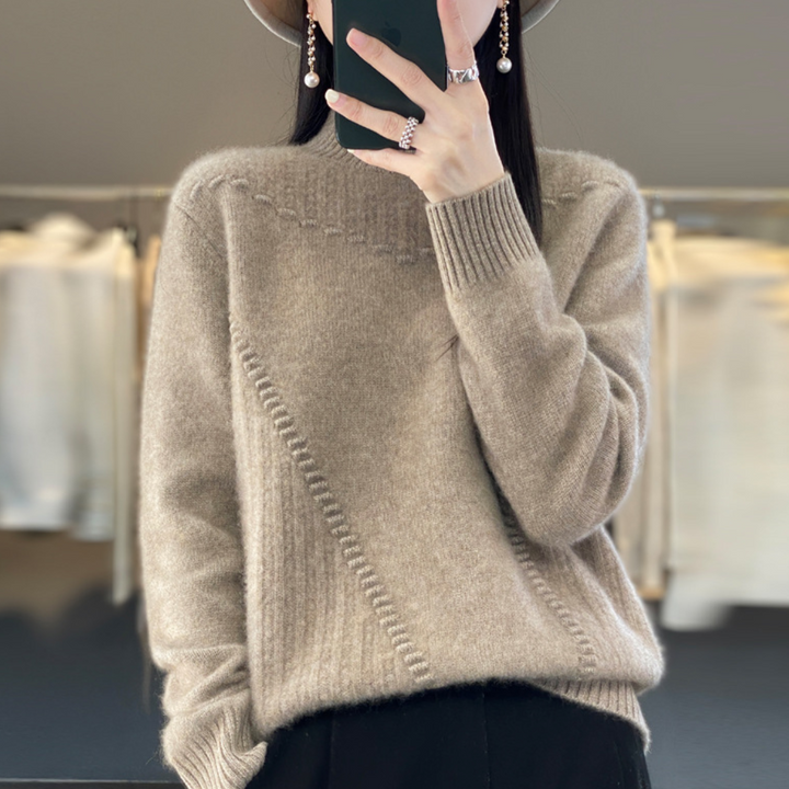 Bettina - Eleganter Damenpullover mit Stehkragen