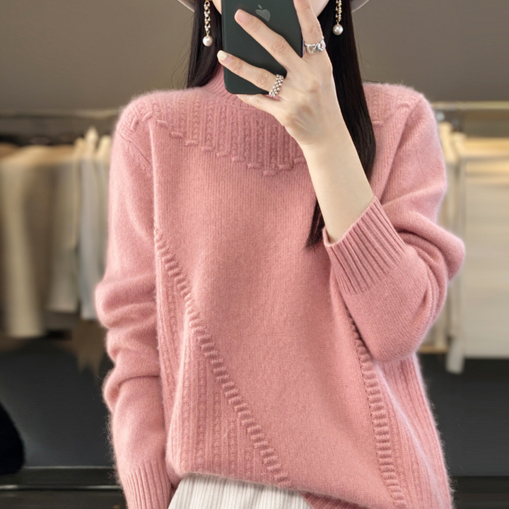 Bettina - Eleganter Damenpullover mit Stehkragen