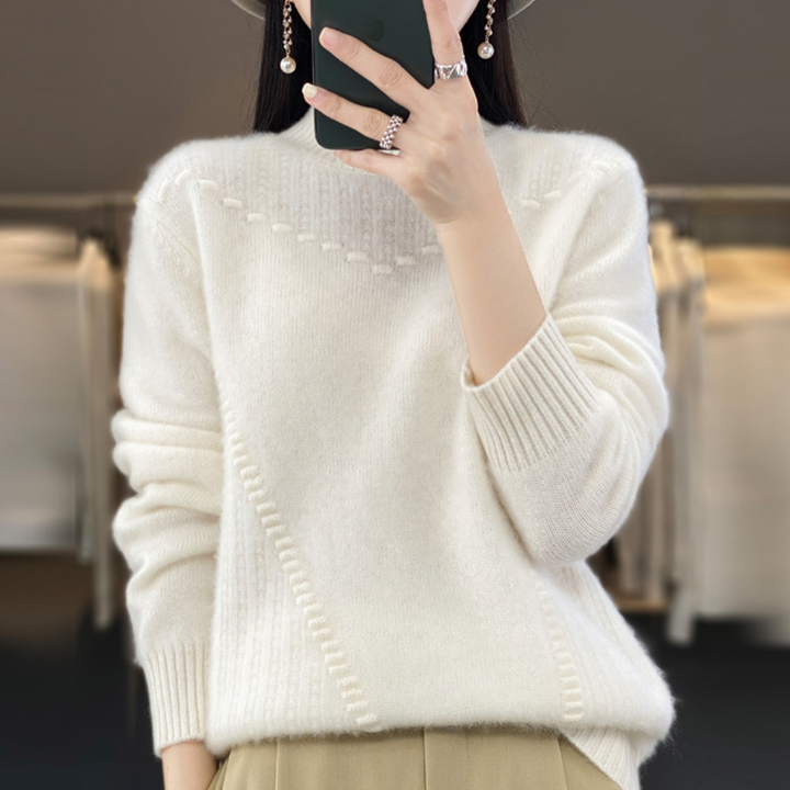 Bettina - Eleganter Damenpullover mit Stehkragen