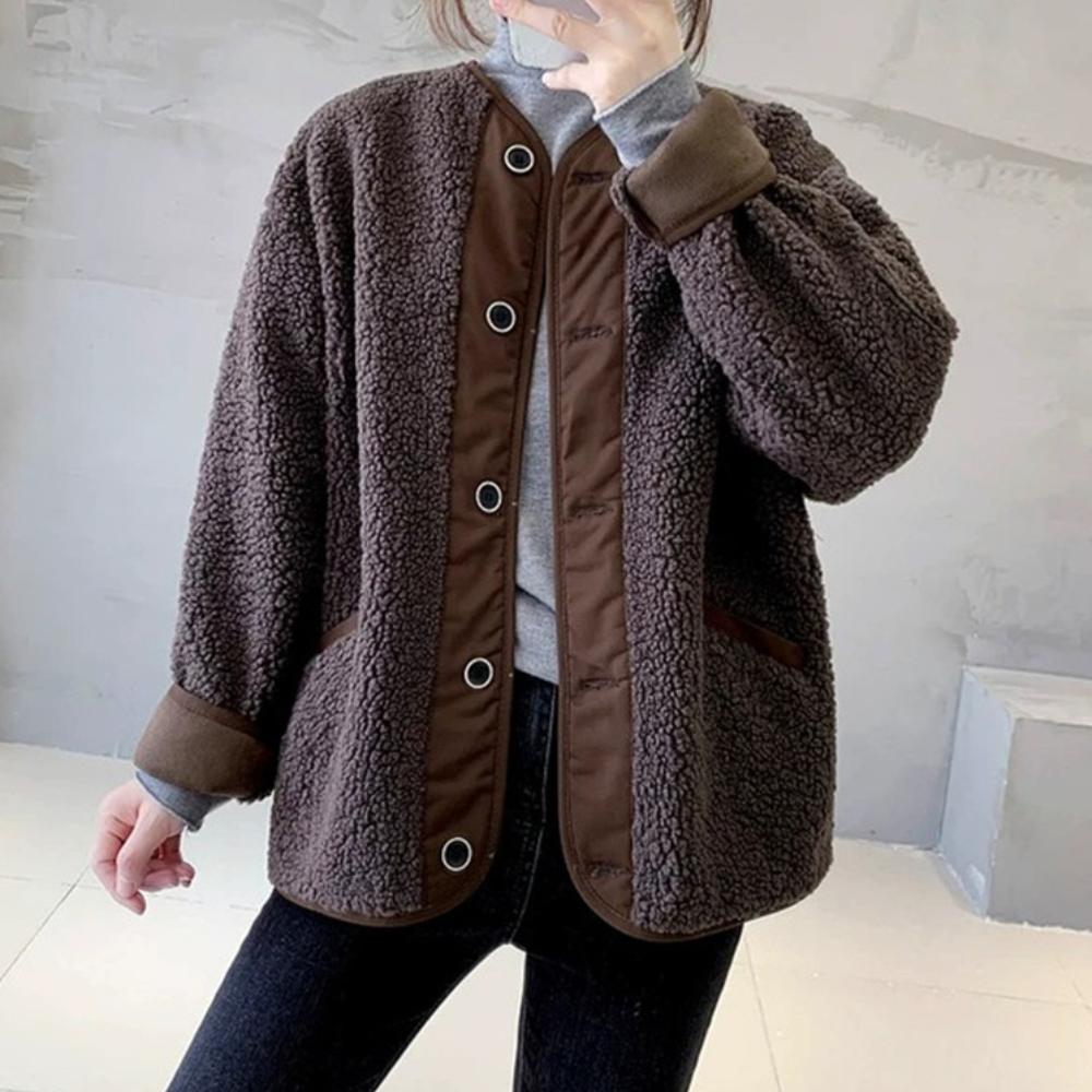 Livianna - Gemütliche Und Lässige Jacke mit Knöpfen für Damen