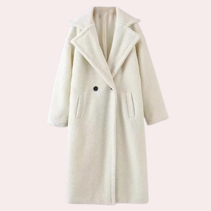 Szilard - Plüschiger Texturierter Langer Mantel für Damen
