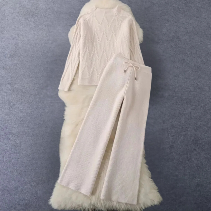 Graciela - Damen Dehnbares Strick-Zweiteiler-Set