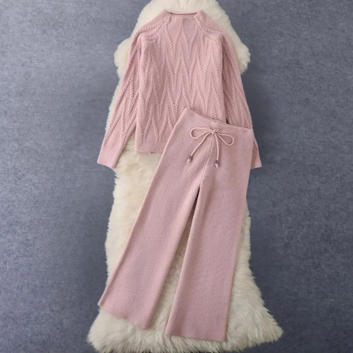 Graciela - Damen Dehnbares Strick-Zweiteiler-Set