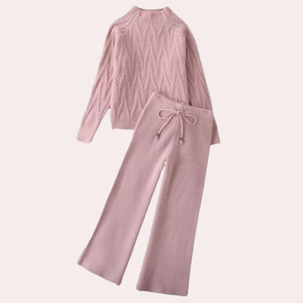 Graciela - Damen Dehnbares Strick-Zweiteiler-Set