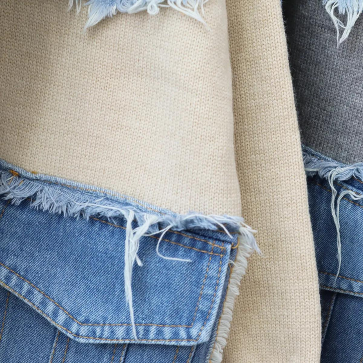 Hadria - Damen Strickjacke Im Denim-Stil