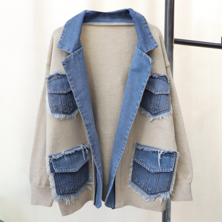 Hadria - Damen Strickjacke Im Denim-Stil