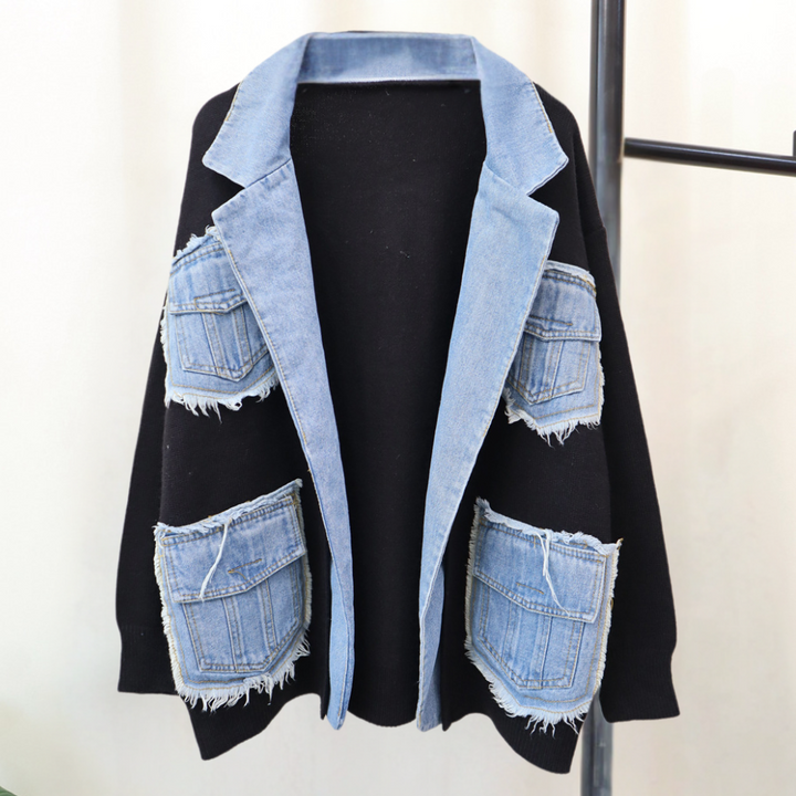Hadria - Damen Strickjacke Im Denim-Stil