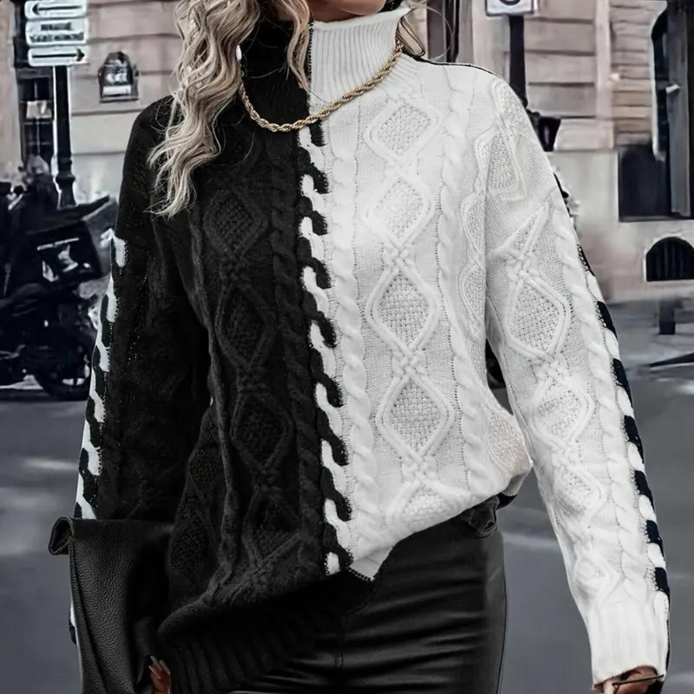 Lujza - Eleganter Damen-Rollkragenpullover