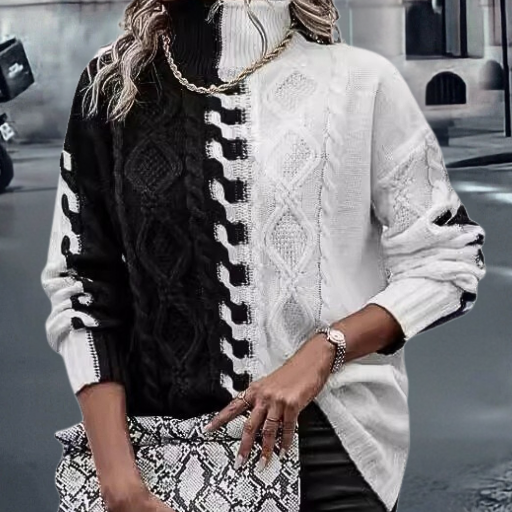 Lujza - Eleganter Damen-Rollkragenpullover