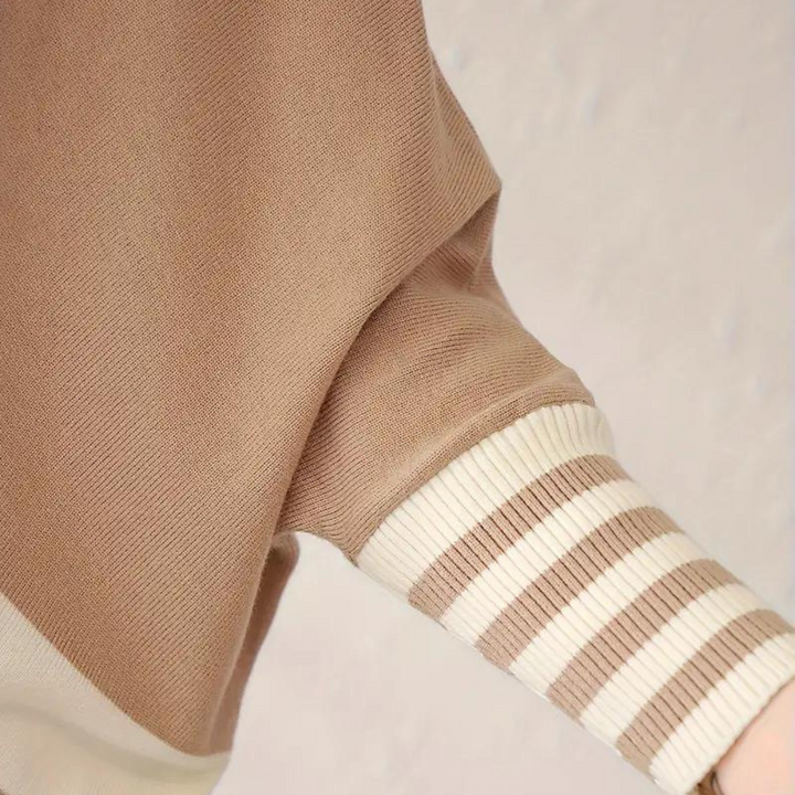 Oleda - Lässiger Gestreifter Batwing-Pullover für Damen