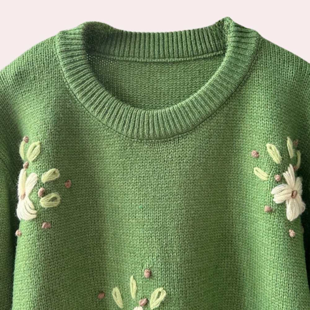 Kalina - Gemütlicher Bestickter Pullover für Damen