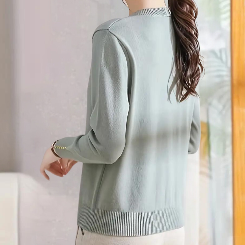 Katiya - Eleganter V-Ausschnitt Pullover für Damen