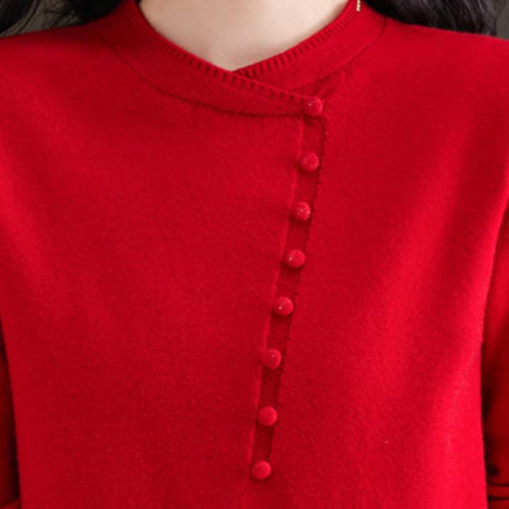 Gergana - Modischer Damenpullover mit Knopfdetails