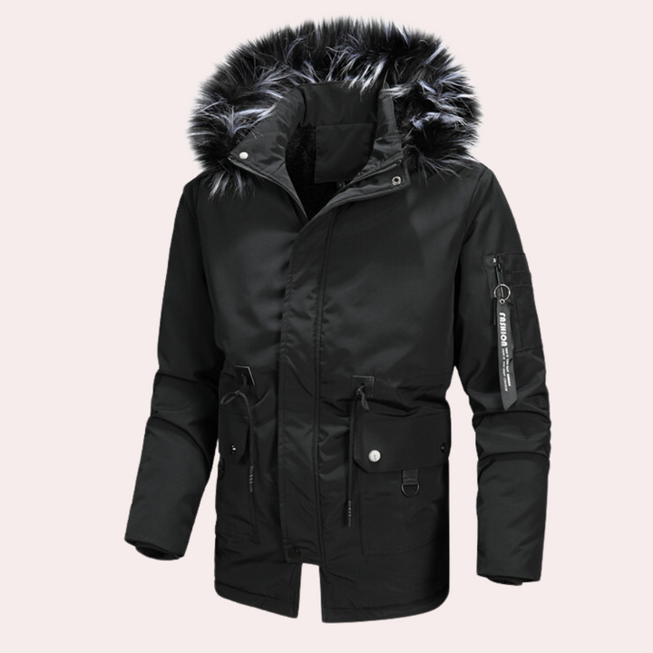 Bartek - Funktionelle Pelzkapuzen-Winterjacke für Herren