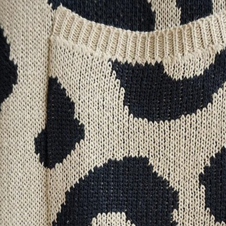 Clothilde - Modische Strickjacke mit Leopardenmuster für Damen
