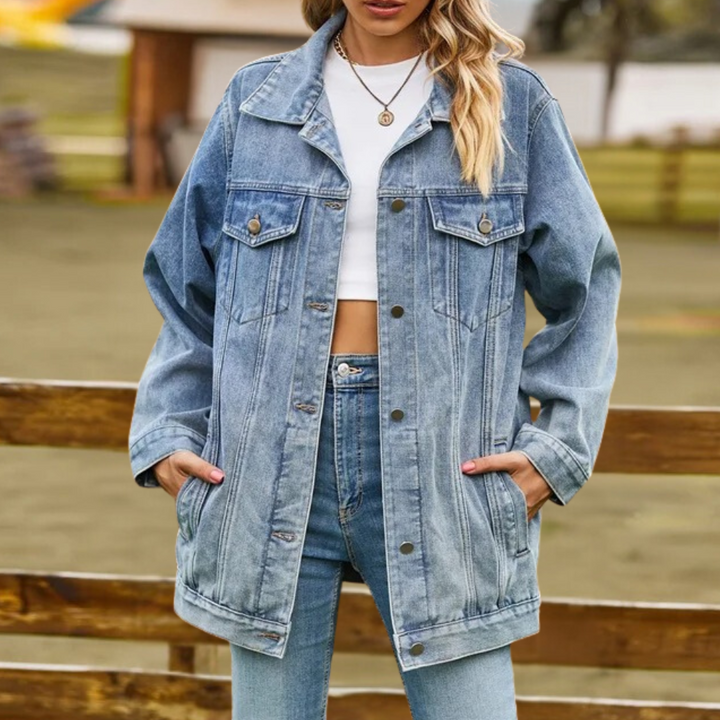 Elizabeth - Damen Winterjacke Aus Denim In Übergröße