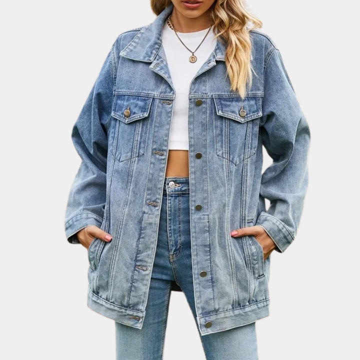 Elizabeth - Damen Winterjacke Aus Denim In Übergröße