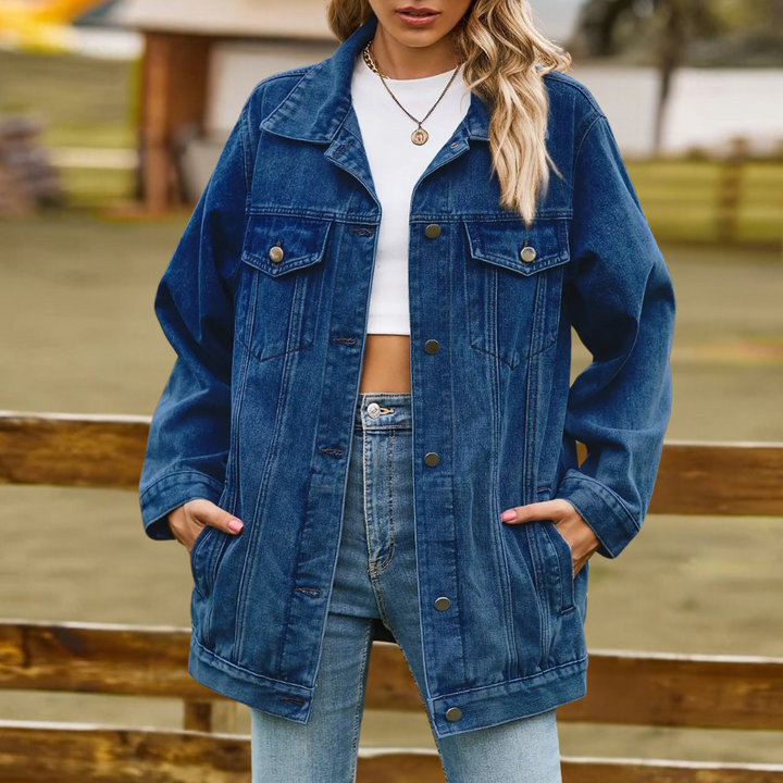 Elizabeth - Damen Winterjacke Aus Denim In Übergröße