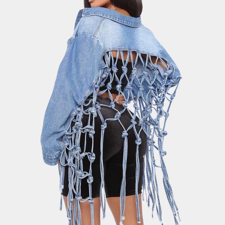 Rheanna - Anspruchsvolle Jeansjacke mit Quaste für Damen