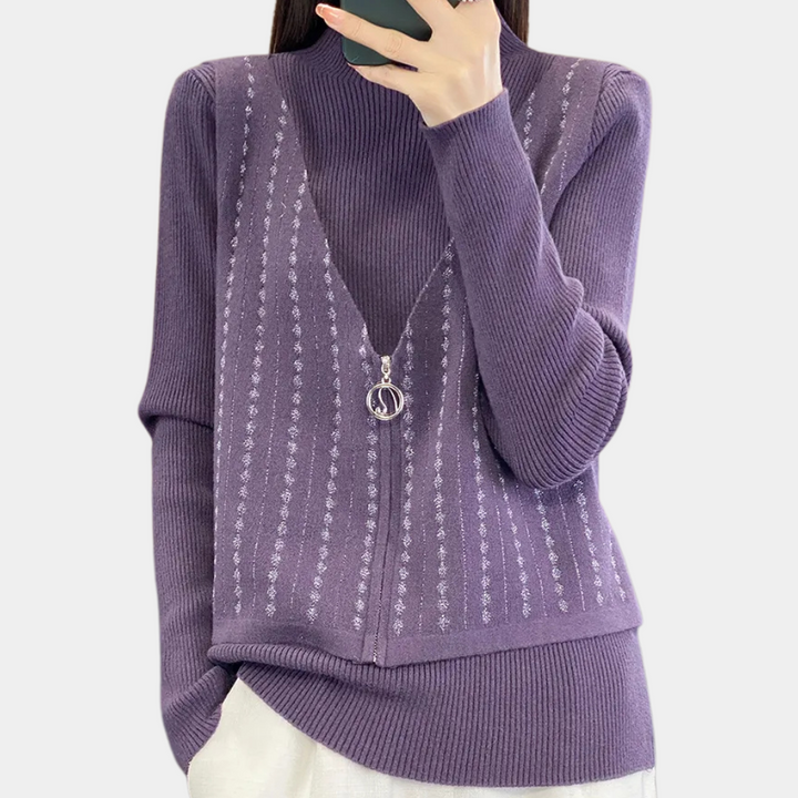 Filipa - Modischer Reißverschluss-Pullover für Damen