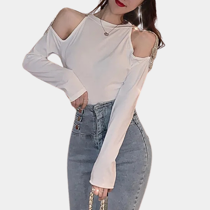 Celina - Trendiges Hemden mit Cut-Out-Ärmeln für Damen