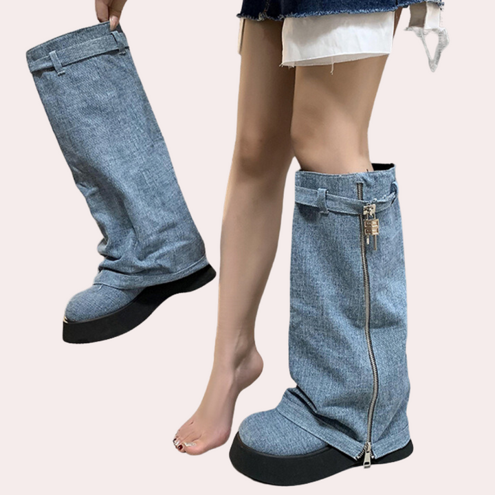 Dulce - Modische Winterstiefel Aus Denim für Damen