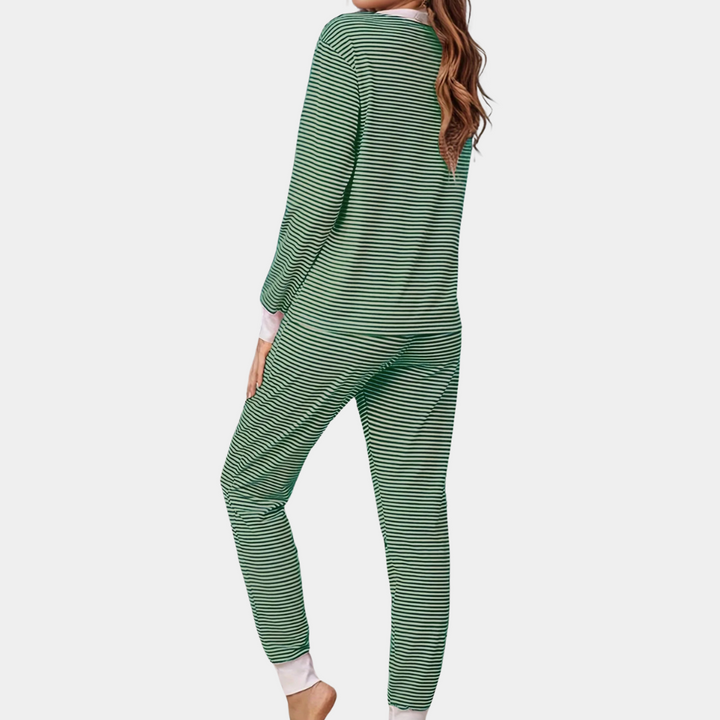 Aluna - Gestreiftes Pyjama-Set für Damen