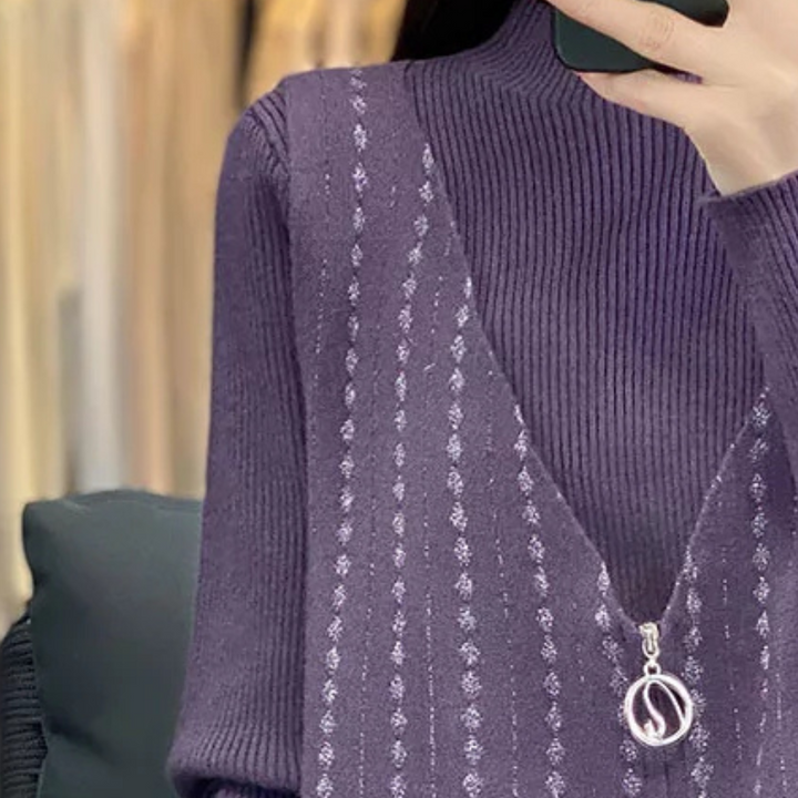 Filipa - Modischer Reißverschluss-Pullover für Damen