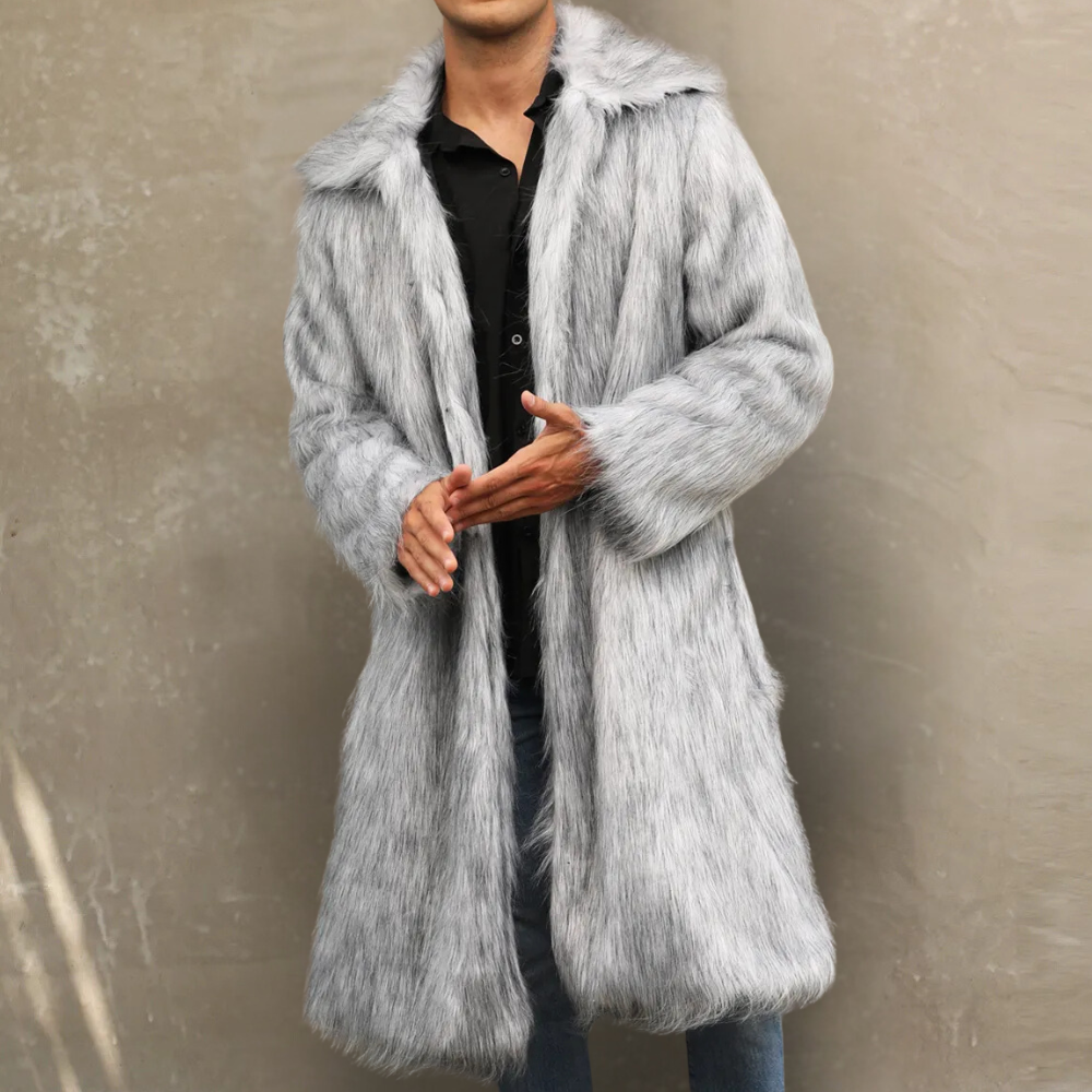 Romek - Eleganter Langer Pelzmantel für Männer