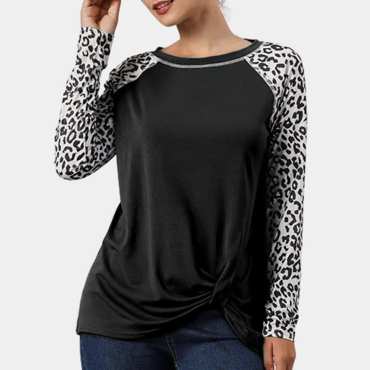 Rayla - Langarm-Shirt mit Leopardenmuster für Damen