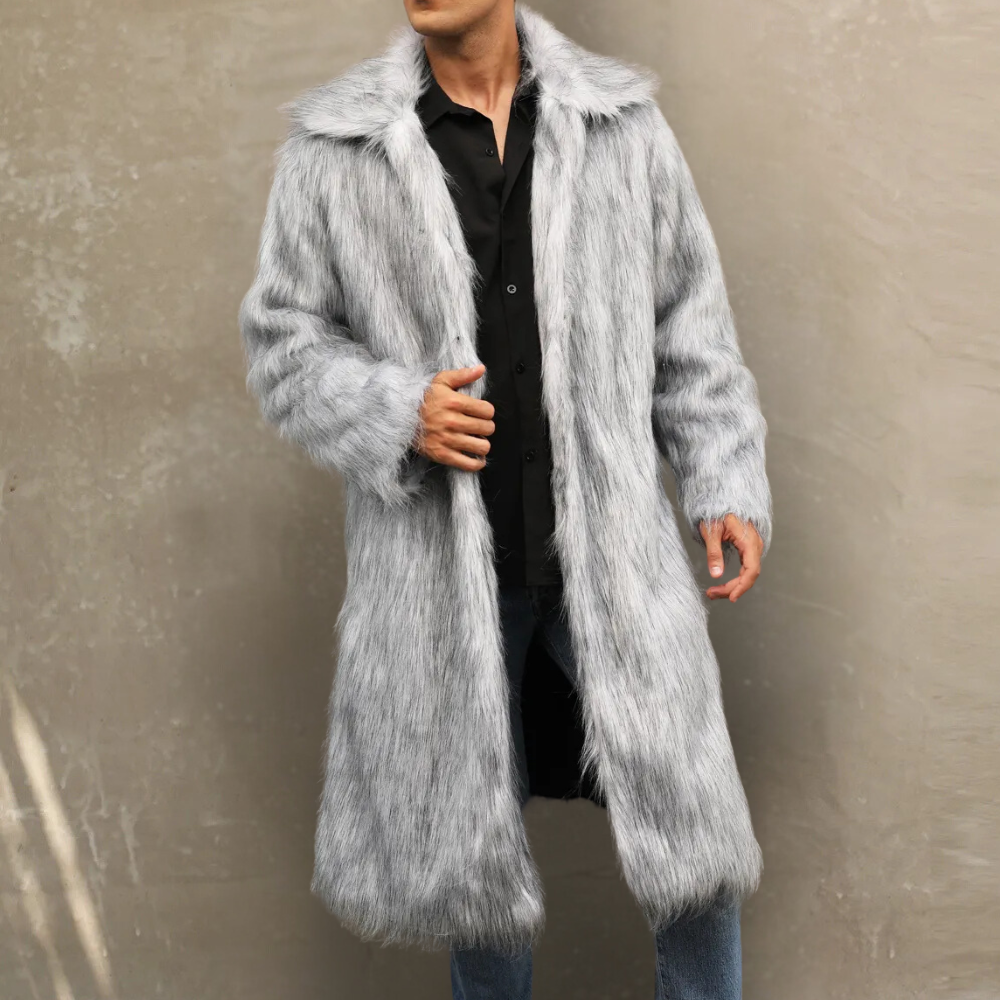 Romek - Eleganter Langer Pelzmantel für Männer