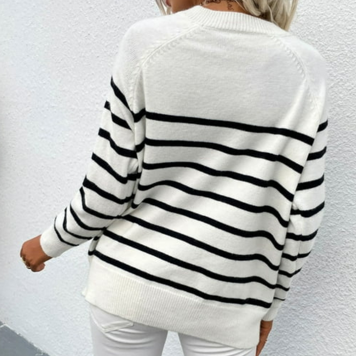 Liya - Modischer Gestreifter Pullover für Damen