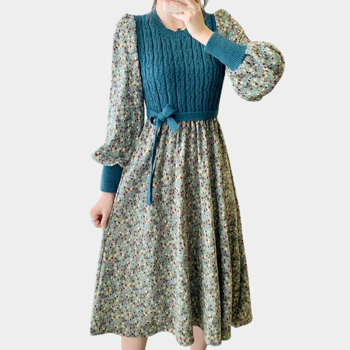 Daysi - Elegantes Geblümtes Winterkleid für Frauen