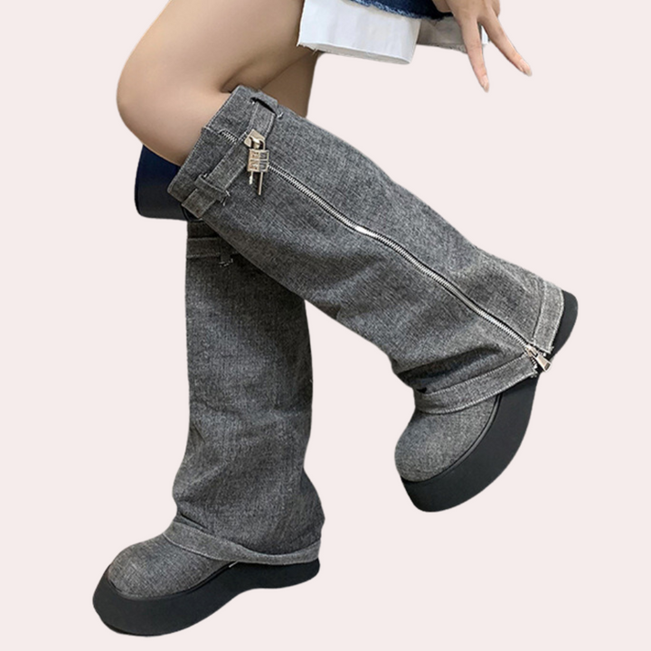 Dulce - Modische Winterstiefel Aus Denim für Damen