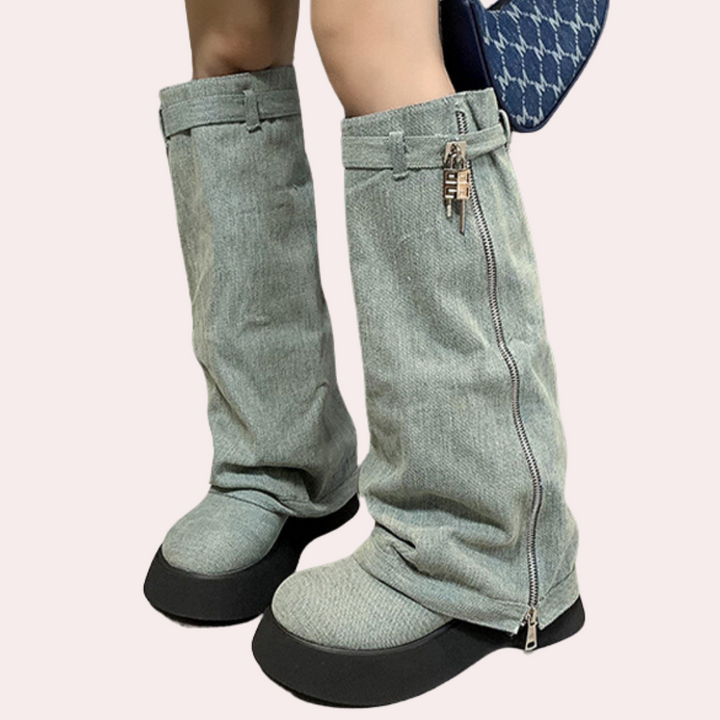 Dulce - Modische Winterstiefel Aus Denim für Damen