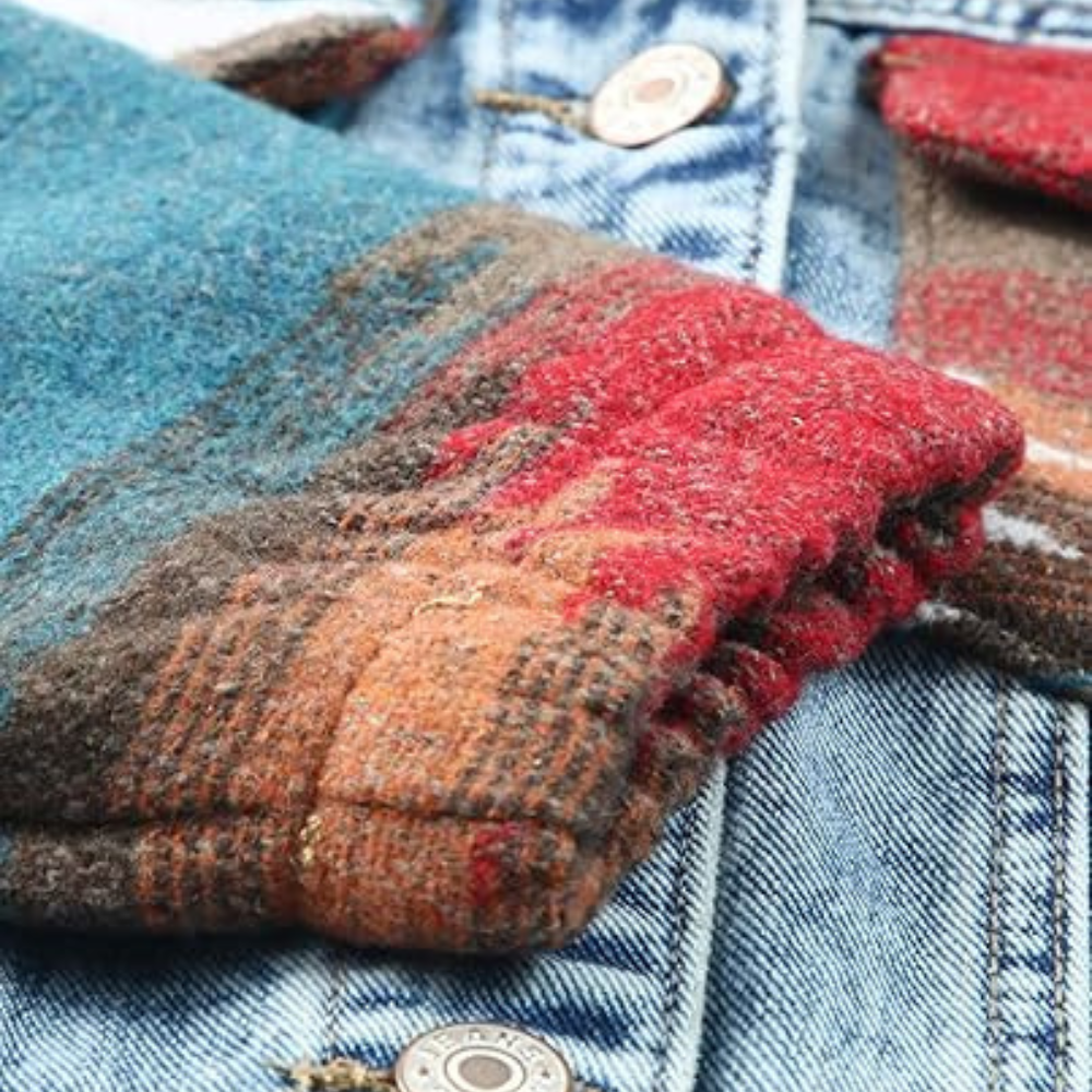 Sage - Vintage Denimjacke mit Kapuze für Frauen