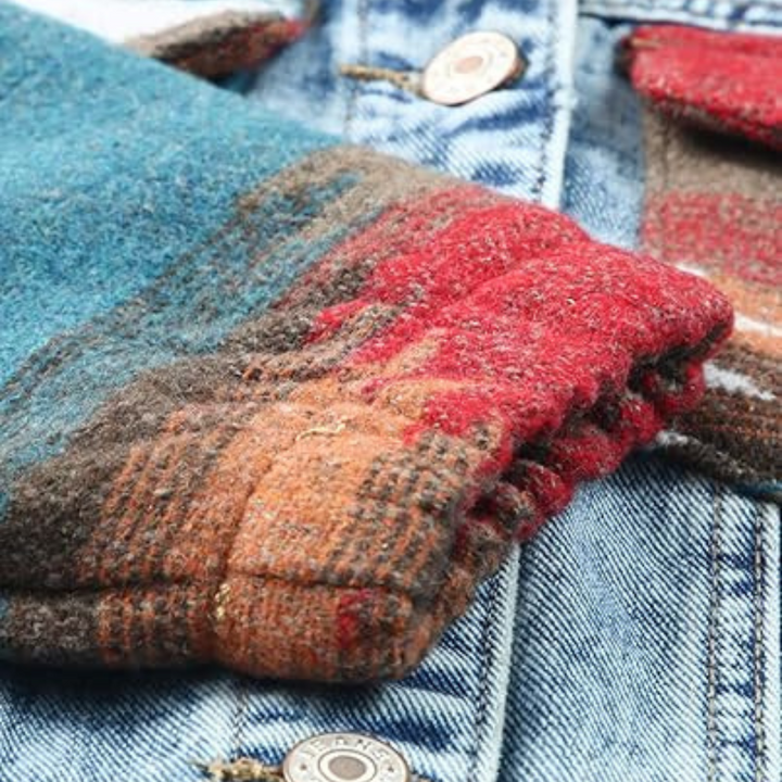Sage - Vintage Denimjacke mit Kapuze für Frauen