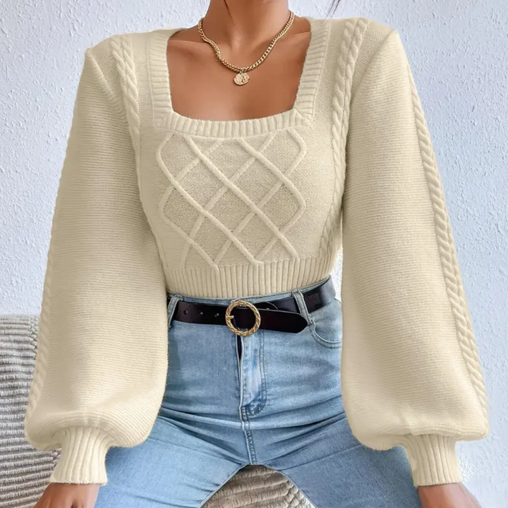 Aayla - Damenpullover mit Quadratischem Dekolleté