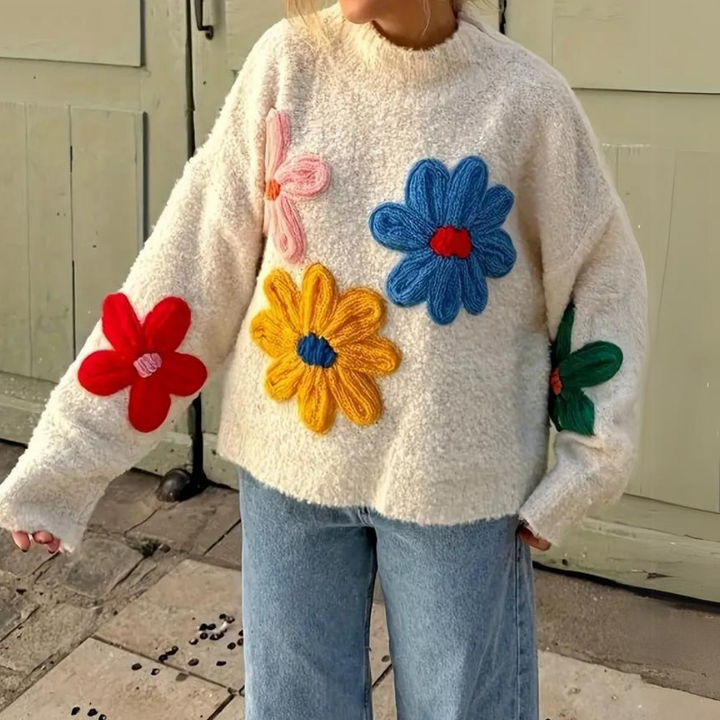 Brenda - Bunte Blütenpullover für Damen